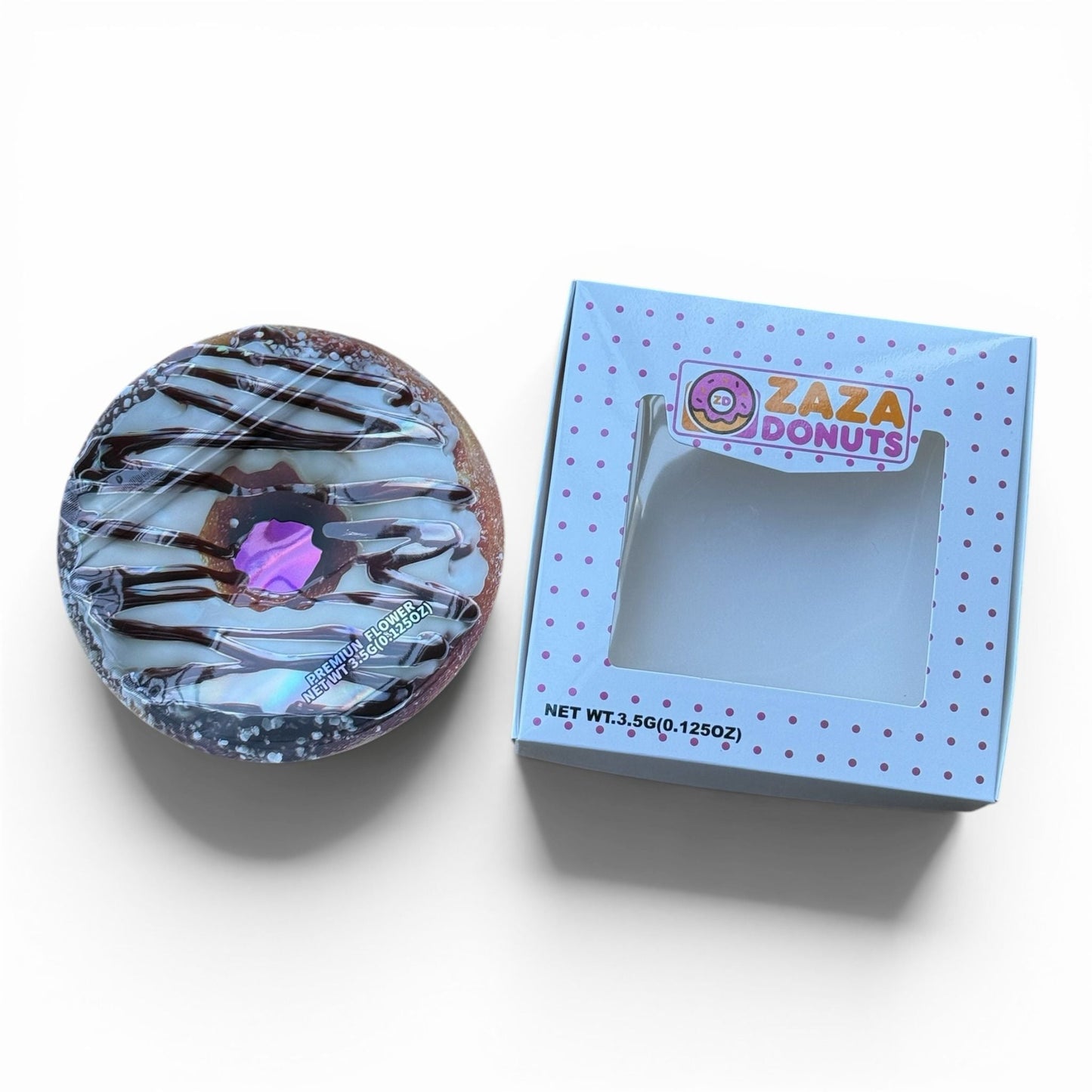 ZaZa Donuts Chocolate Glazed (3.5G) Mylar Bag + Matching Box 