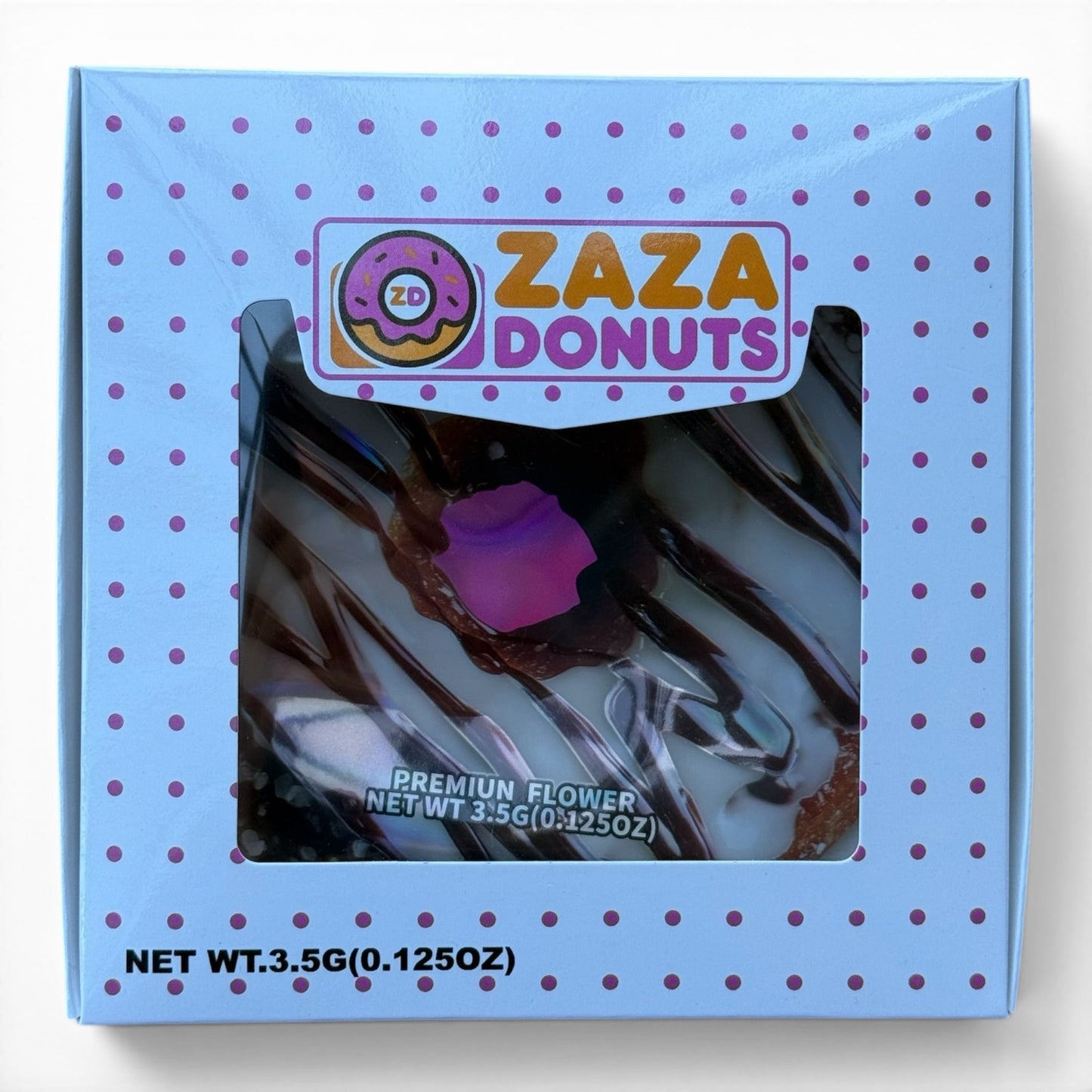 ZaZa Donuts Chocolate Glazed Mylar Bag + Matching Box (3.5G)