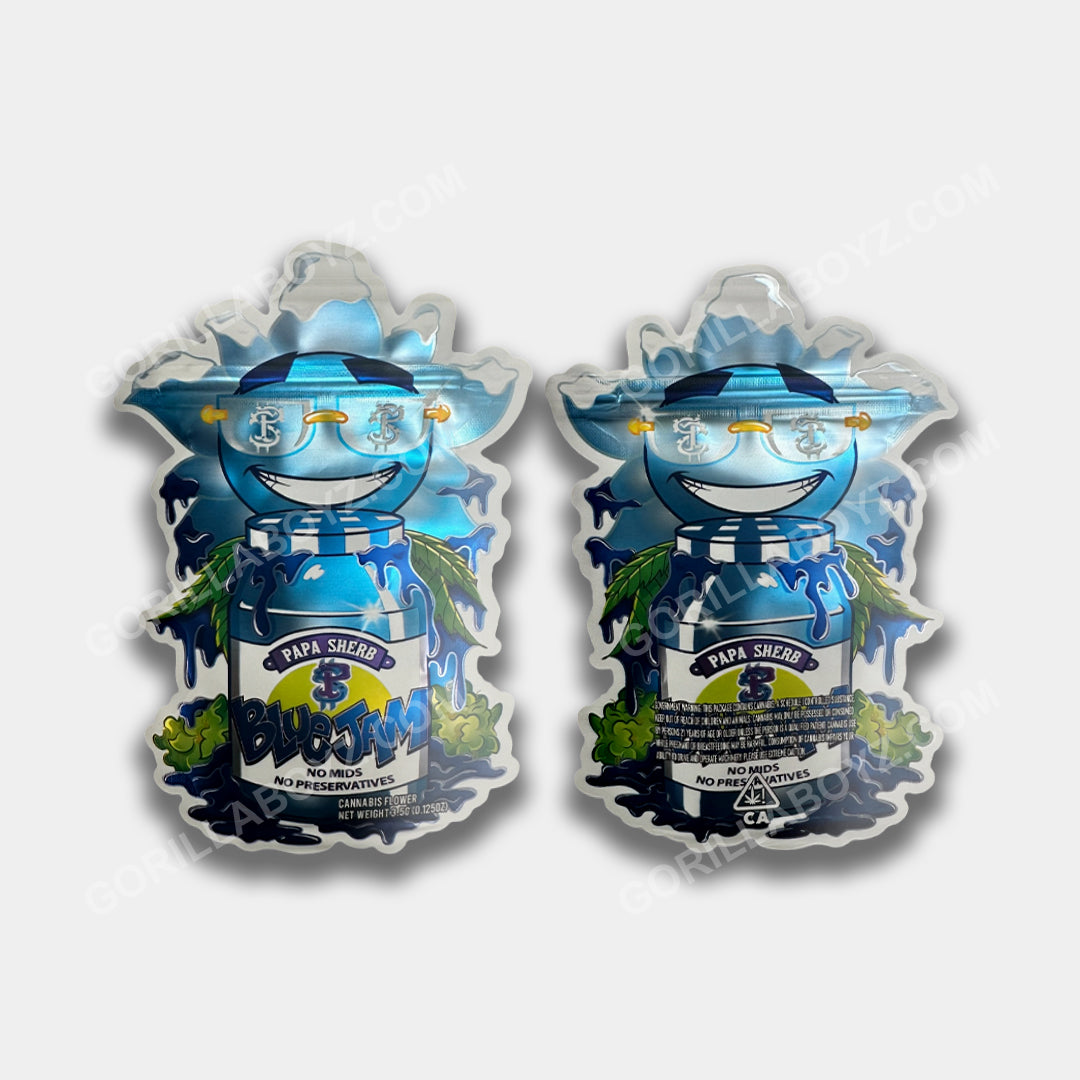 Blue Jam mylar bags 3.5 grams