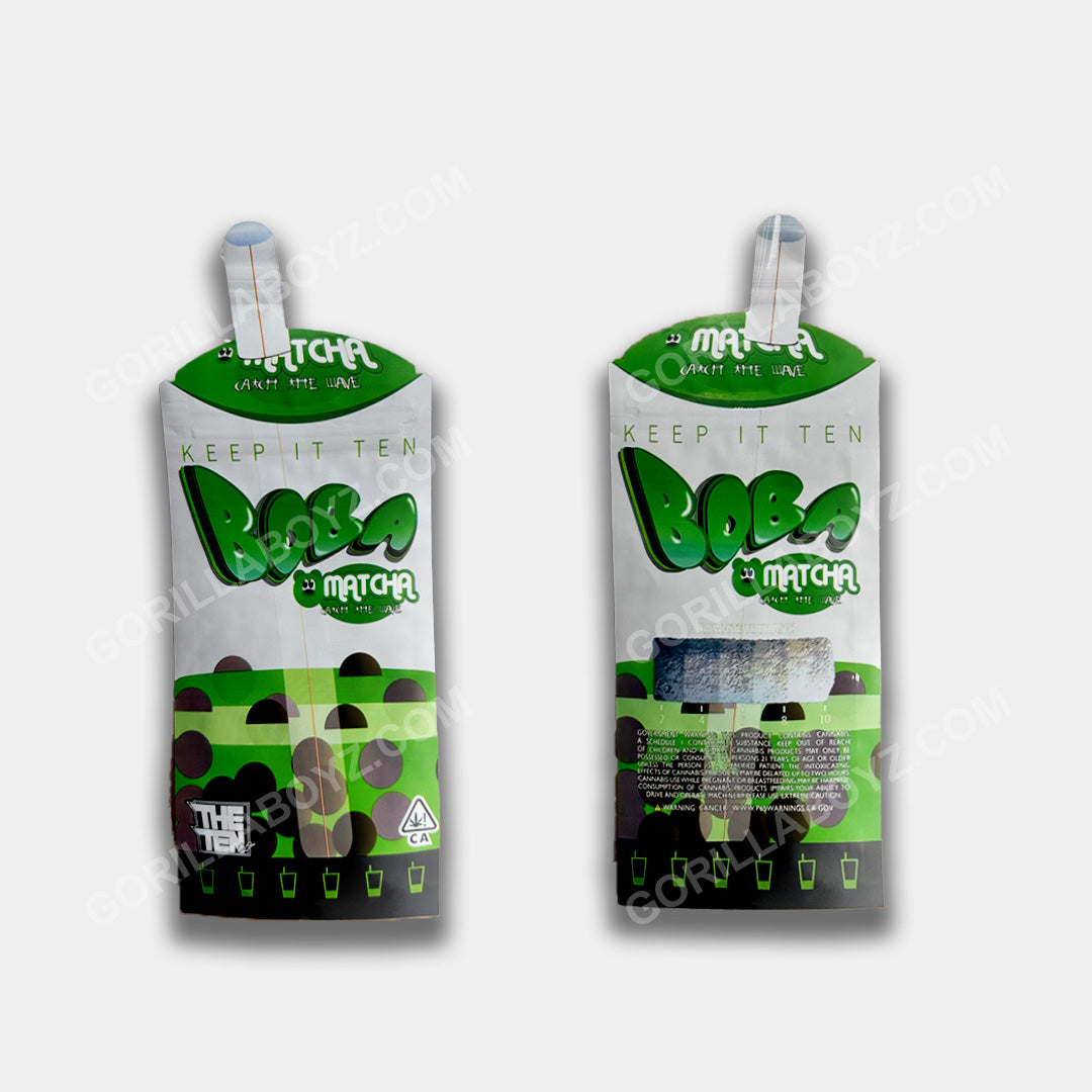 Boba Matcha mylar bags 3.5 grams