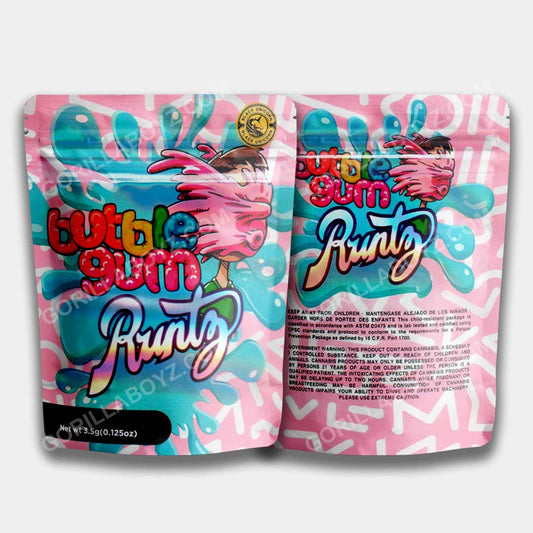 Bubble Gum Runtz mylar bags