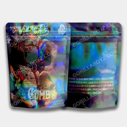 Vulture Bros Gumbo (Santa) mylar bags holographic 3.5 grams