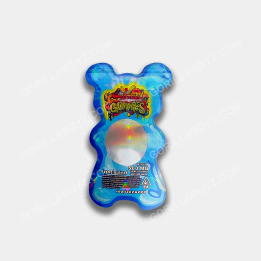 dank gummies blue edible mylar bags 500mg