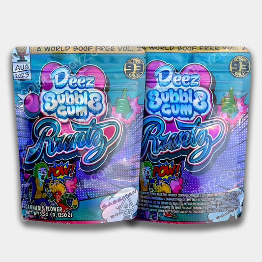 Deez Bubblegum Runtz mylar bags 3.5 grams