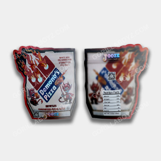 Demonos Pizza mylar bags 3.5 grams