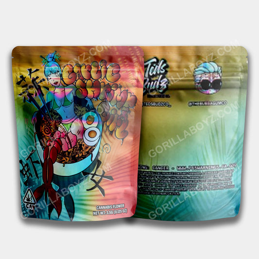Garlic Shrimp Girl mylar bags 3.5 grams