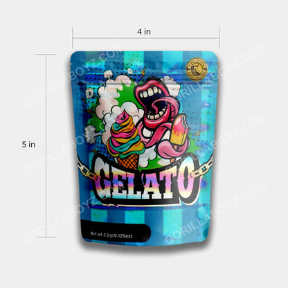 Gelato mylar bags 3.5 grams dimensions