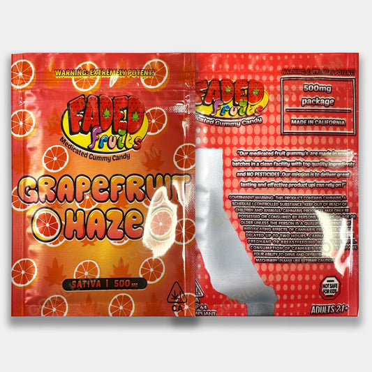 Grapefruit Haze mylar bags 500 mg