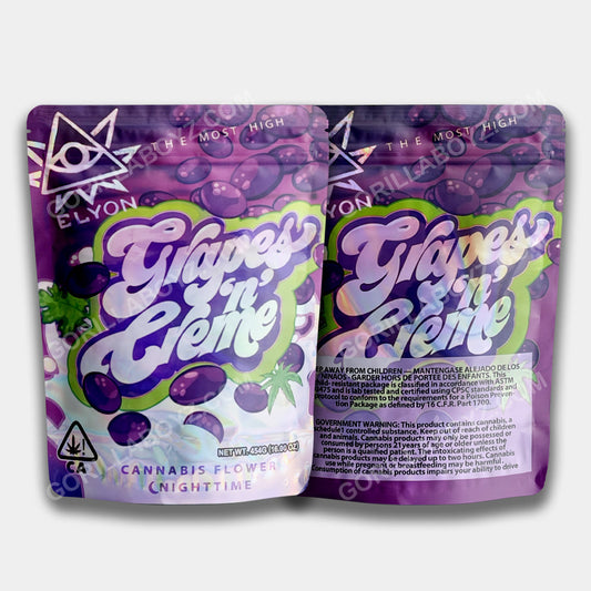 Grapes N Creme mylar bags 3.5 grams