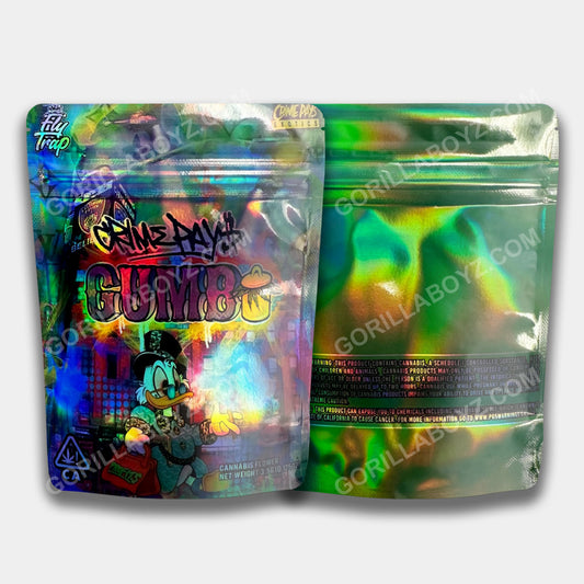 Crime Pays Gumbo mylar bags 3.5 grams
