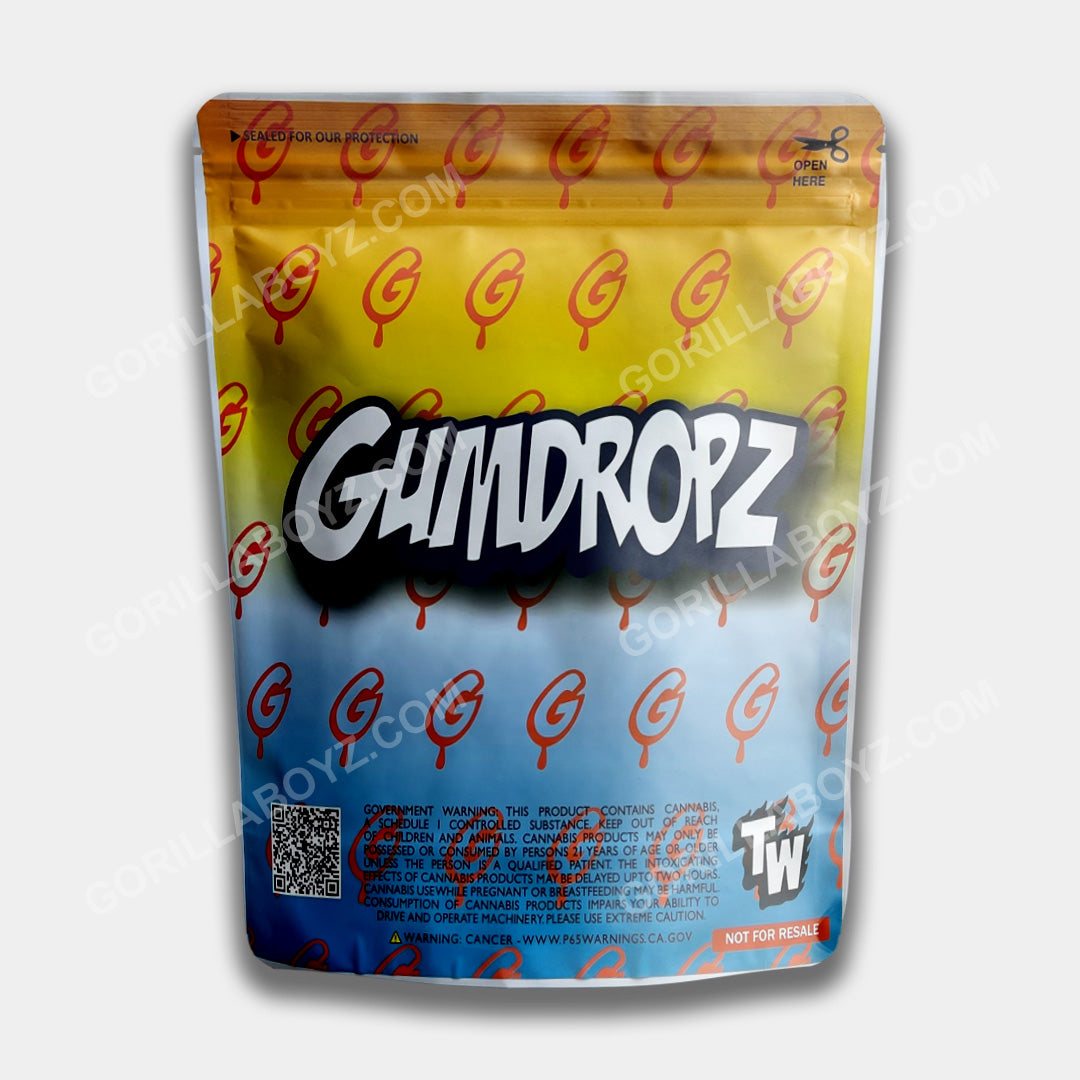Gumdropz Gummi Peachieos 112 Gram - 1 Pound sticker Mylar Bag