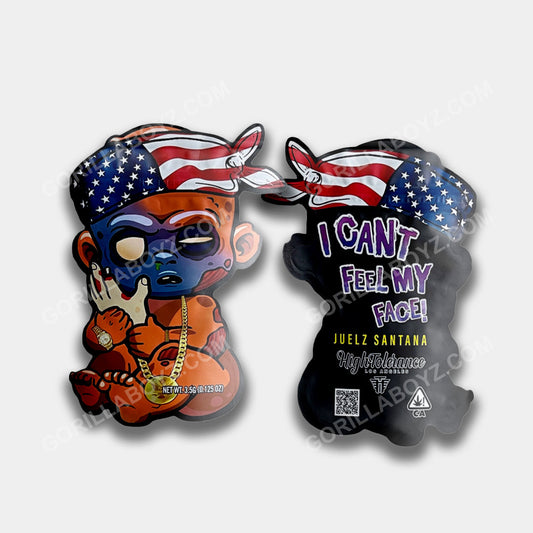 I Cant Feel My Face (Flag) mylar bags 3.5 grams