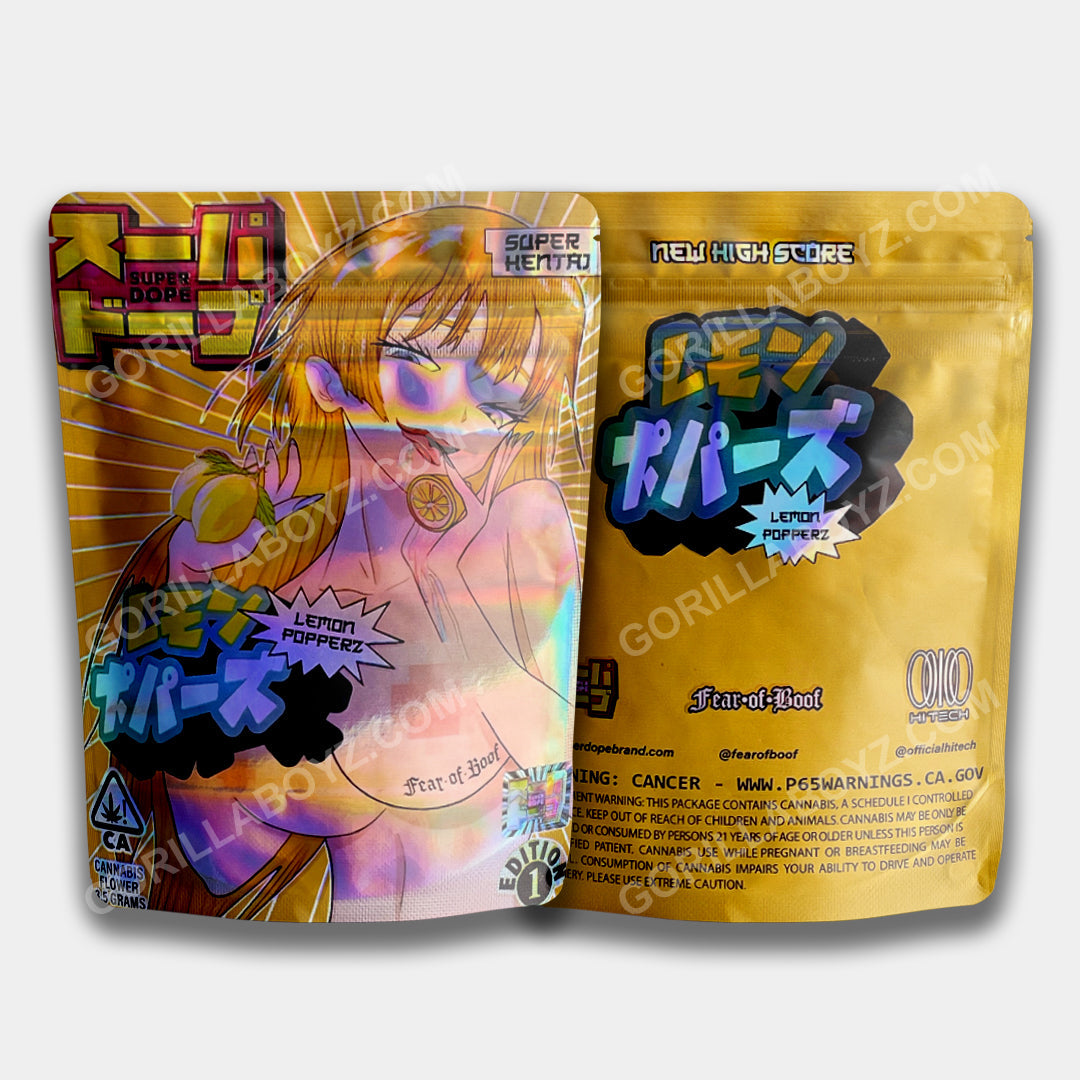 Lemon Popperz mylar bags 3.5 grams