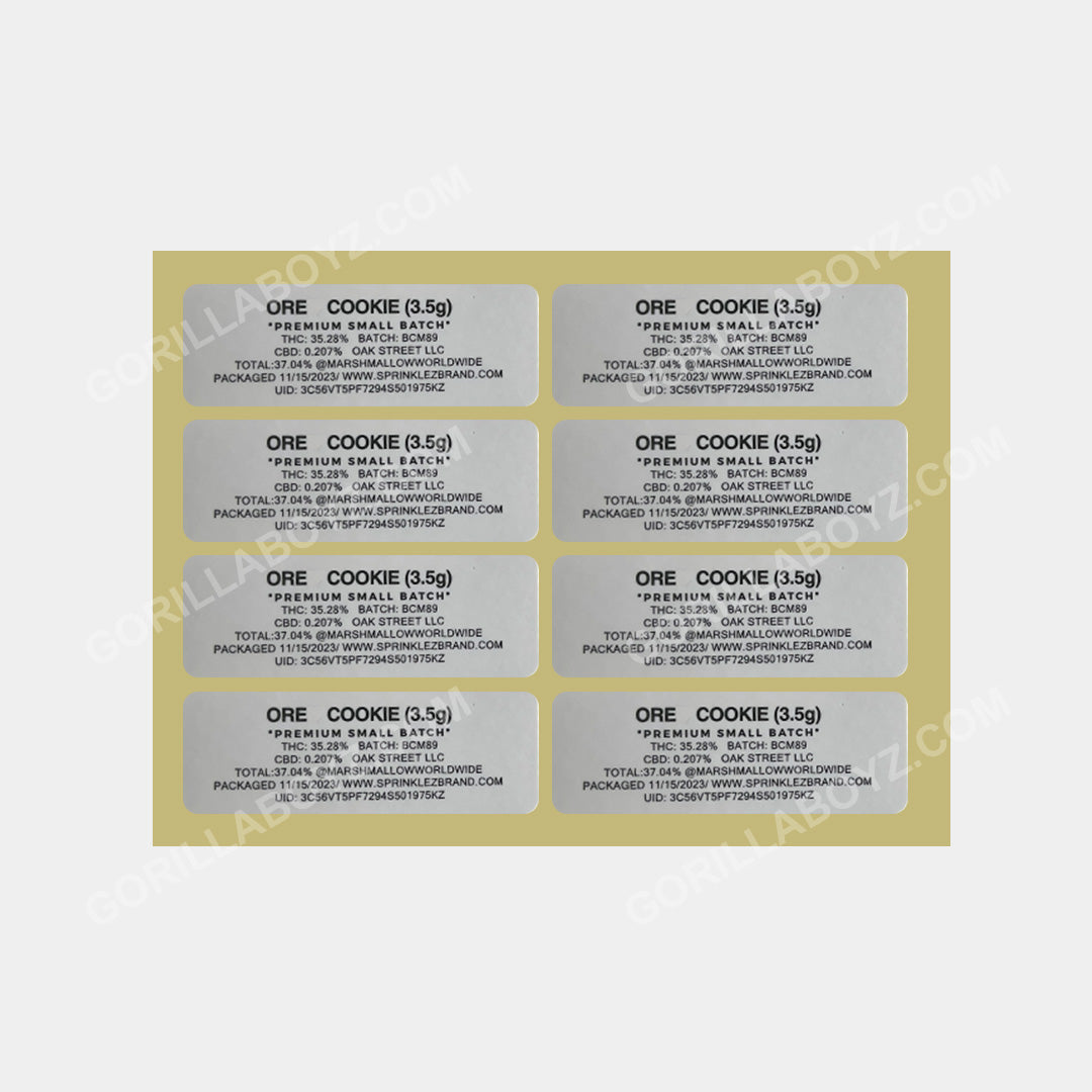 Ore Cookie mylar bags stickers