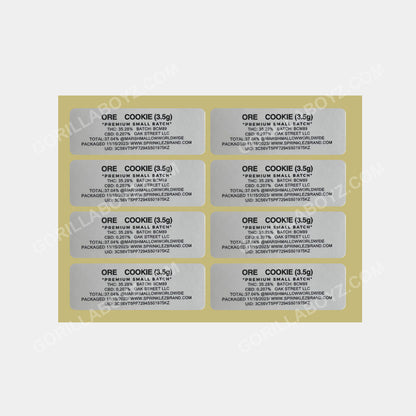 Ore Cookie mylar bags stickers