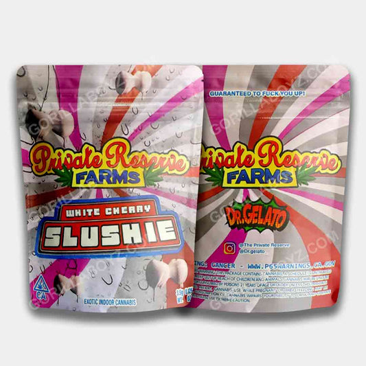 Private Reserve Farms White Cherry Slushie mylar bags 3.5 grams