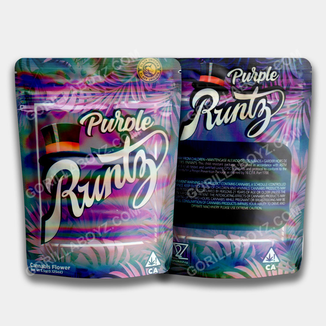 Runtz Purple mylar bags 