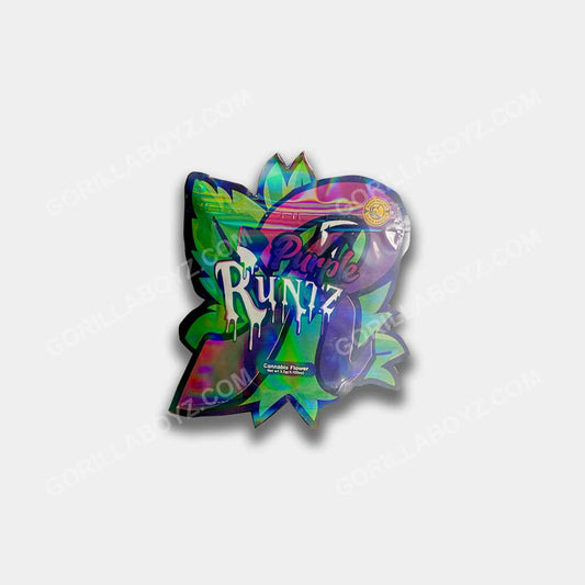 Purple Runtz 3D mylar bags 