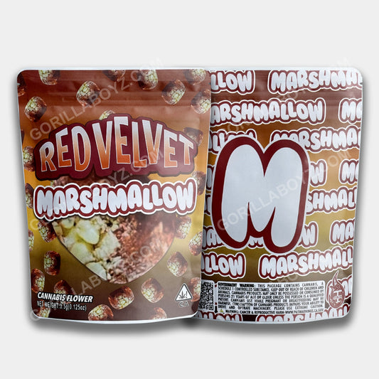 Red Velvet sandy material mylar bags 3.5 grams