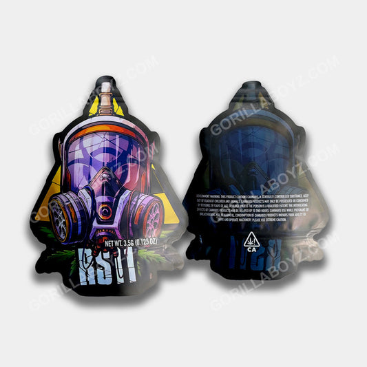 Rs11 Die-Cut 3D mylar bags 3.5 grams