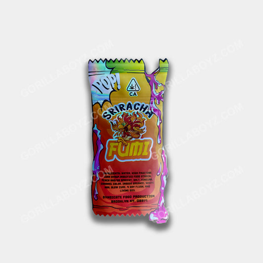 Siracha Fumi holographic mylar bags 3.5 grams