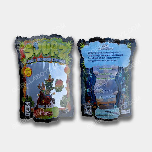 Sourz Mango 600 mg edibles mylar bags