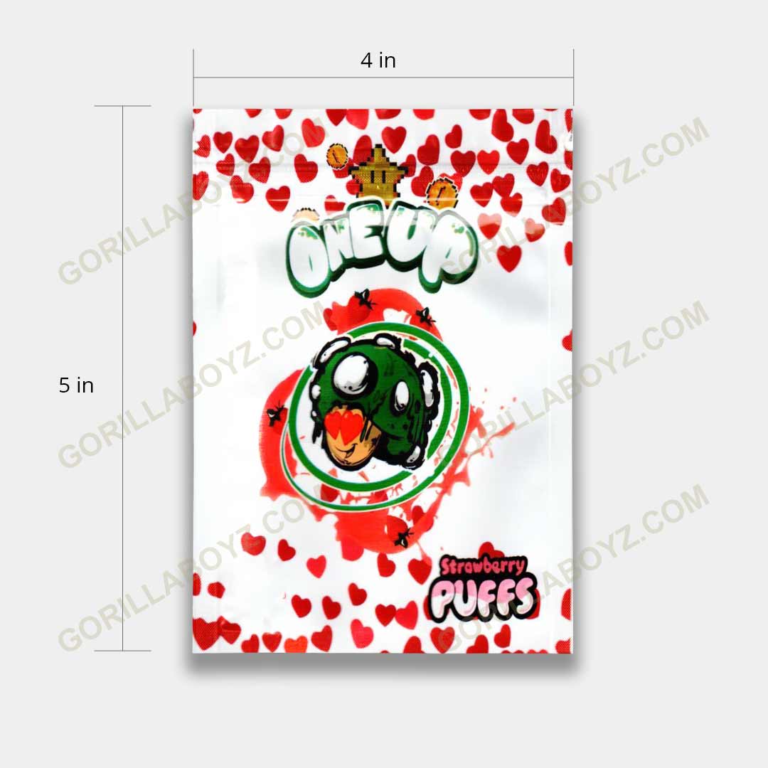 strawberry puffs one up mylar bags