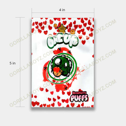 strawberry puffs one up mylar bags