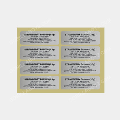 Gumdropz Strawberry Banana stickers for mylar bags