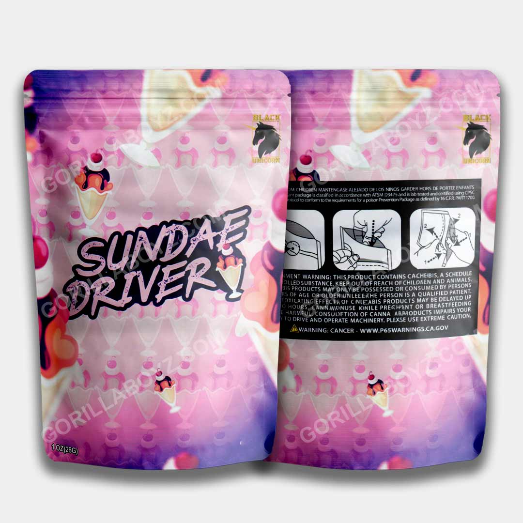 sundae driver mylar bags 1 oz