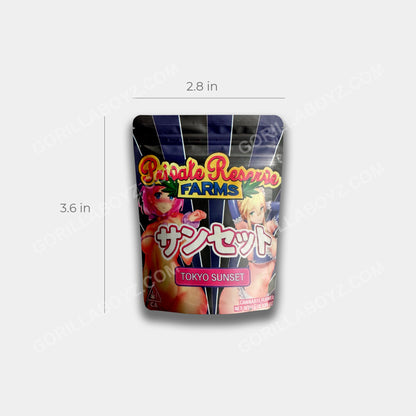 tokyo sunset mylar bag 1 gram dimensions