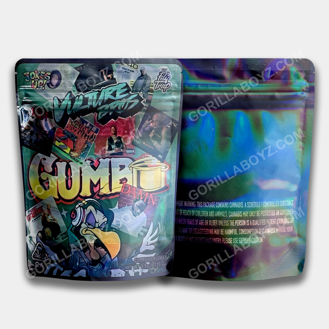 Vulture Bros Gumbo (Rap) Holographic mylar bags 3.5 grams