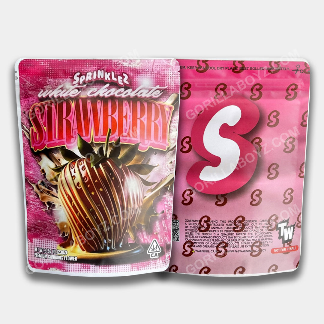 White Chocolate Strawberry Mylar Bag 3.5 Grams